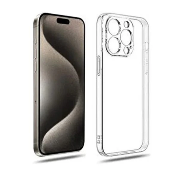 iPhone 15 Pro Max Uyumlu Lüx Seri Şeffaf Silikon Kılıf