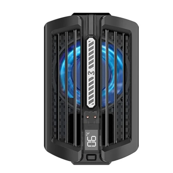 MEMO DL10 Dijital Gösterge 2000mAh Powerbankli Telefon Soğutucu Fan Radyatör (Siyah) - 2
