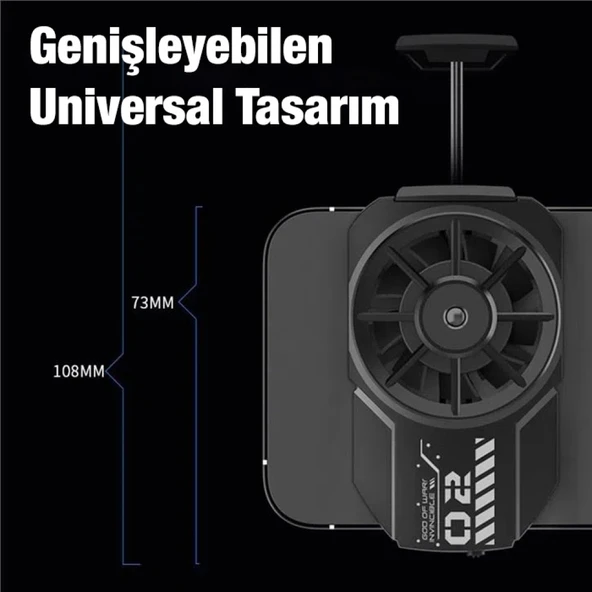 MEMO FL-A2 Hava Soğutmalı Cep Telefon Soğutma Fanı Radyatör Soğutucu (Siyah) - 5