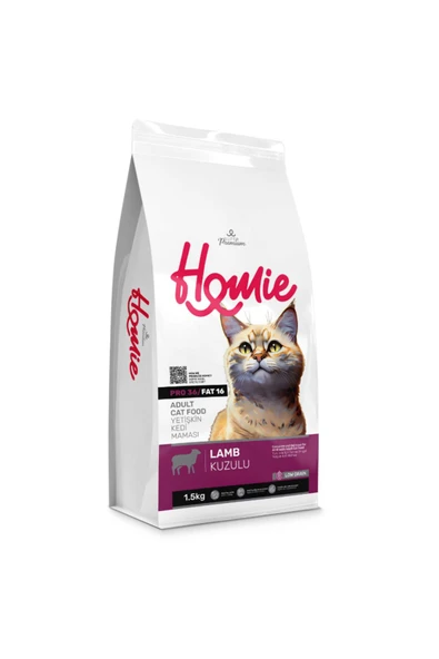Düşük Tahıllı Kuzulu ve Pirinçli Yetişkin Kedi Maması 1,5 Kg