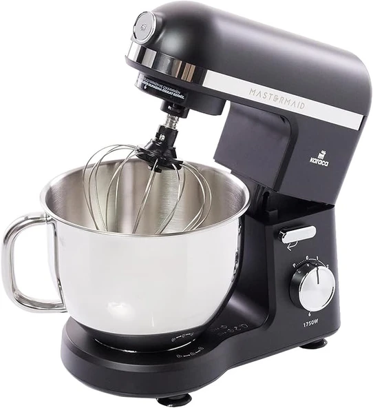 Karaca Mastermaid Chef Pro Çift Kollu 1750 W 5 lt Matte Black Silver Stand Mikser - Resim 3