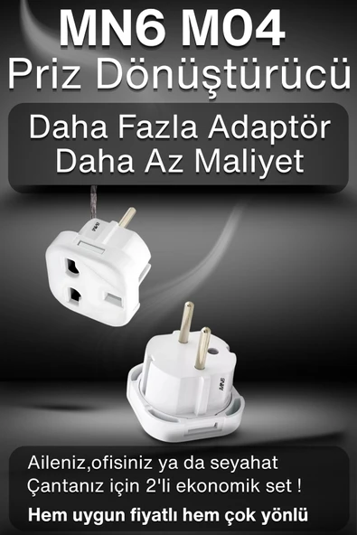 MN6 M04 Priz Dönüştürücü/2 Adet/a-kalite Fiş Çevirici Adaptör-şarj Aleti Fiş Dönüştürücü - 7