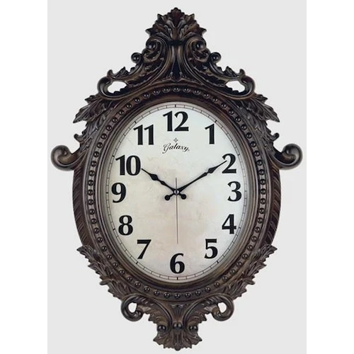 Duvar Saati Kahverengi Çerçeve Çap:73cm X 54cm Vintage Taçlı Eksitme Dekoratif Amerikan Bristol Kadr