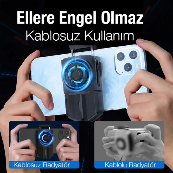 MEMO DL-A5 Cep Telefonu Soğutma Fanı Gamer Oyuncu Radyatör Soğutucu (Siyah) - 4