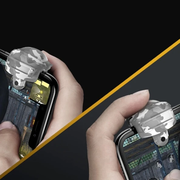Baseus Gamo GA03 Gamepad Oyun Ateşleyici Tetik- Level 3 Helmet PUBG Gadget (Kamuflaj Mavi) - 2
