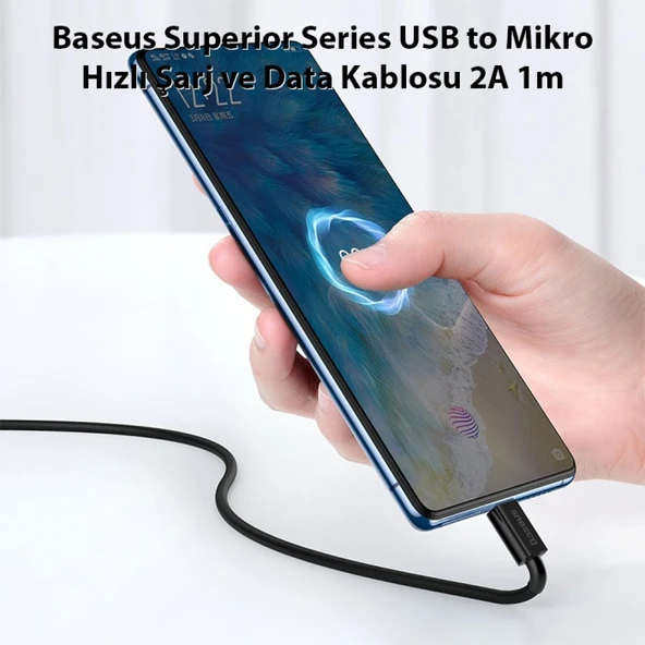 Baseus Superior Series USB to Mikro Hızlı Şarj ve Data Kablosu 2A 1m (Siyah) - 4