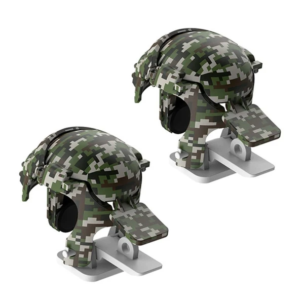 Baseus Gamo GA03 Gamepad Oyun Ateşleyici Tetik- Level 3 Helmet PUBG Gadget (Kamuflaj Yeşil)