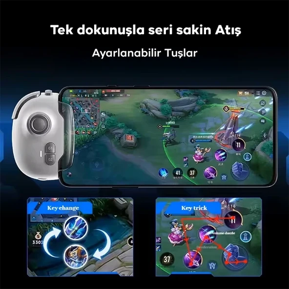 Memo MB03 PUBG Mobile Joystick Kontrol Gamer Oyun Konsolu (Beyaz) - 2