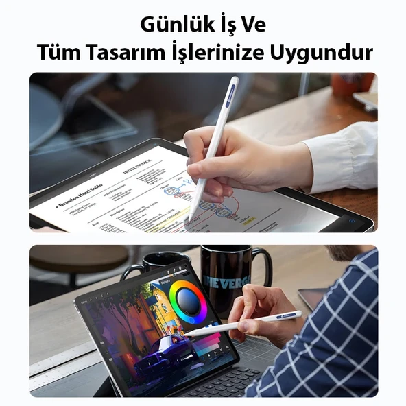 Dux Ducis SP-03 Kablosuz Şarjlı Stylus Pen iPad Tablet Dokunmatik Kalem (Beyaz) - 8