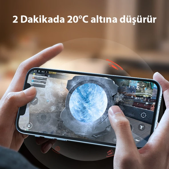 MEMO CX12 Powerbank Girişli Manyetik Cep Telefon Soğutma Fanı Radyatör Soğutucu (Siyah) - 5