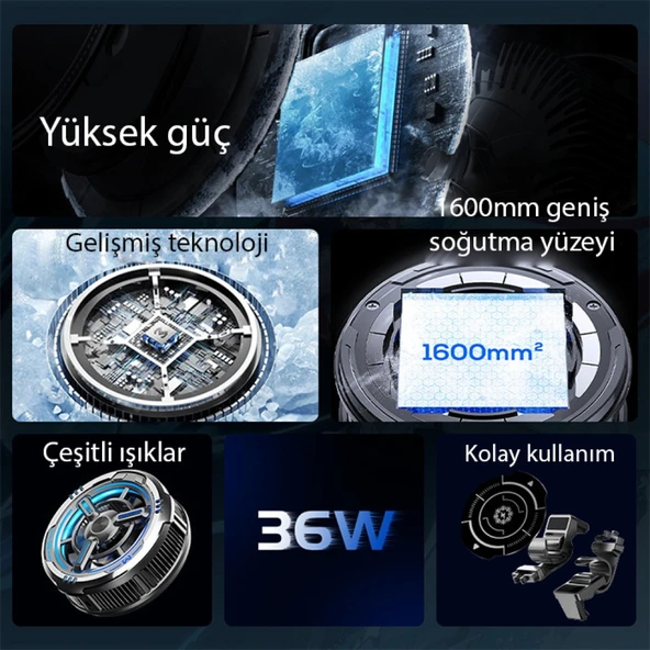 MEMO CX09 Manyetik Cep Telefon Soğutma Fanı Radyatör Soğutucu (Siyah) - 3