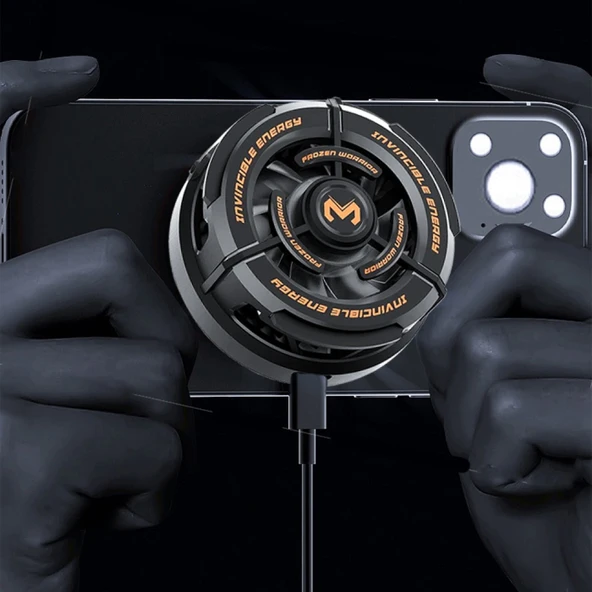 Memo CX-02 Manyetik Kablosuz Şarj ve Cep Telefon Soğutma Fanı Radyatör Soğutucu (Siyah) - 4