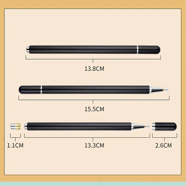 Universal VERS2 Stylus Kapasitif Tablet Telefon Dokunmatik Kalem (Siyah) - 7