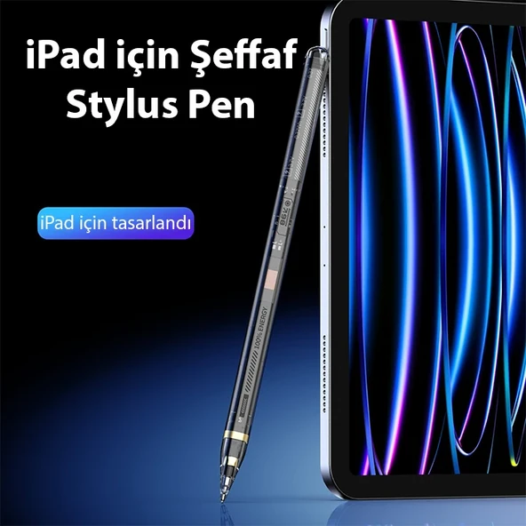 Dux Ducis SP-04 Manyetik Şarjlı iPad Tablet Dokunmatik Transparent Stylus Kalem (Siyah) - 2