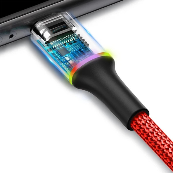 Baseus halo Mikro Usb 3A Hızlı Şarj 0.25CM Kısa Power Bank için Şarj Kablosu (Kırmızı) - 3