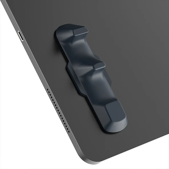 MEMO PB01 2 Adet Tablet İçin Yapışkanlı Silikon Tutma Kolu (Siyah) - 3