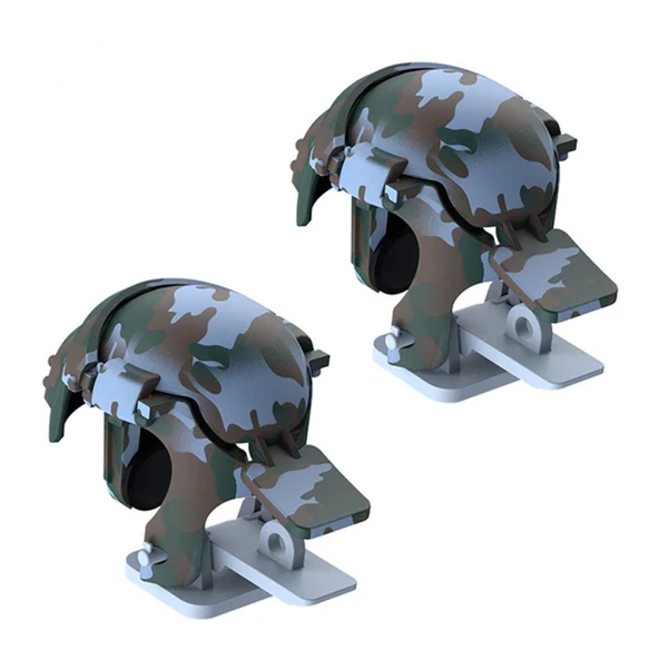 Baseus Gamo GA03 Gamepad Oyun Ateşleyici Tetik- Level 3 Helmet PUBG Gadget (Kamuflaj Mavi)