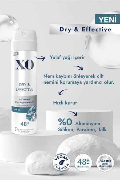 XO Dry Effective Kadın Sprey Deodorant 150 ml - 4