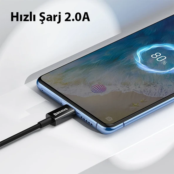 Baseus Superior Series USB to Mikro Hızlı Şarj ve Data Kablosu 2A 1m (Siyah) - 2