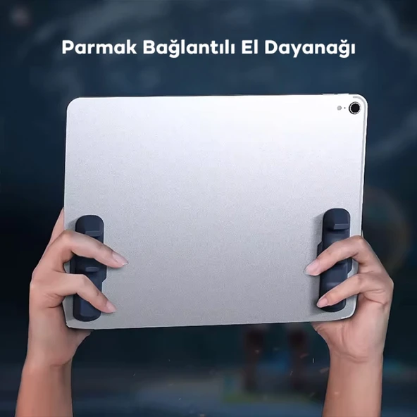 MEMO PB01 2 Adet Tablet İçin Yapışkanlı Silikon Tutma Kolu (Siyah) - 6