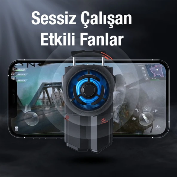 MEMO DL-A5 Cep Telefonu Soğutma Fanı Gamer Oyuncu Radyatör Soğutucu (Siyah) - 3