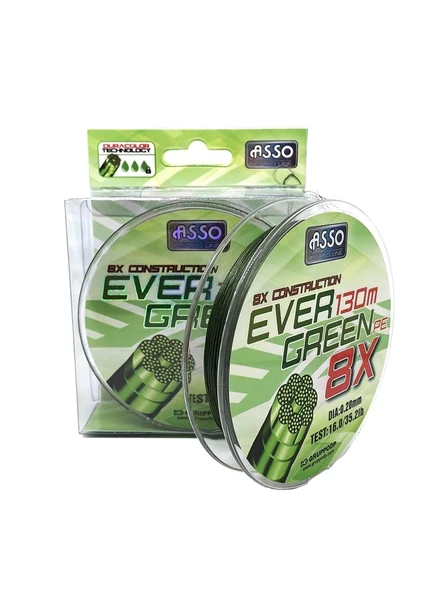Asso Evergreen 8X 130Mt İp Misina 0,24mm