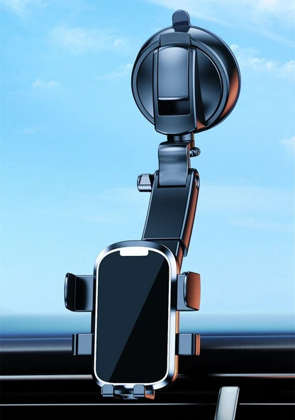 Torpido üstü 360 derece dönebilen 25,5 cm telefon tutacağı krom / SYTE200 - Resim 2