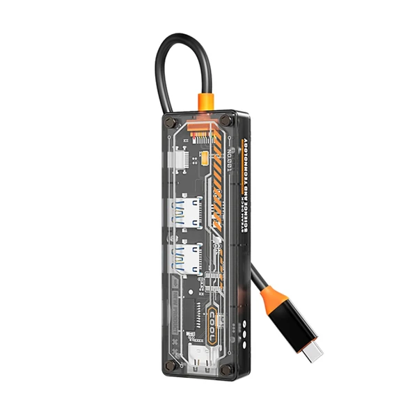6in1 Type-c To USB3.0 + USB2.0 + Type-c PD 100W + SD + TF + HDMI Çoğaltıcı Hub - 4