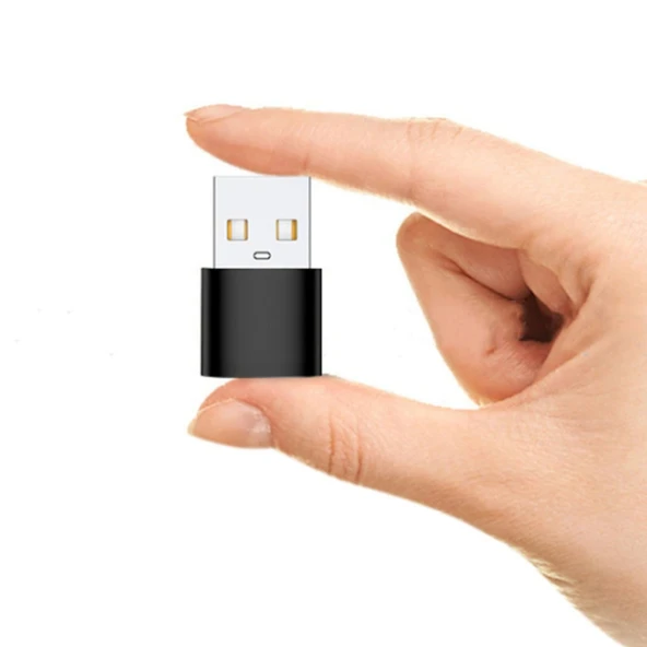 USB to Type-C Dişi Çevirici Dönüştürücü Adaptör (Siyah) - Resim 4