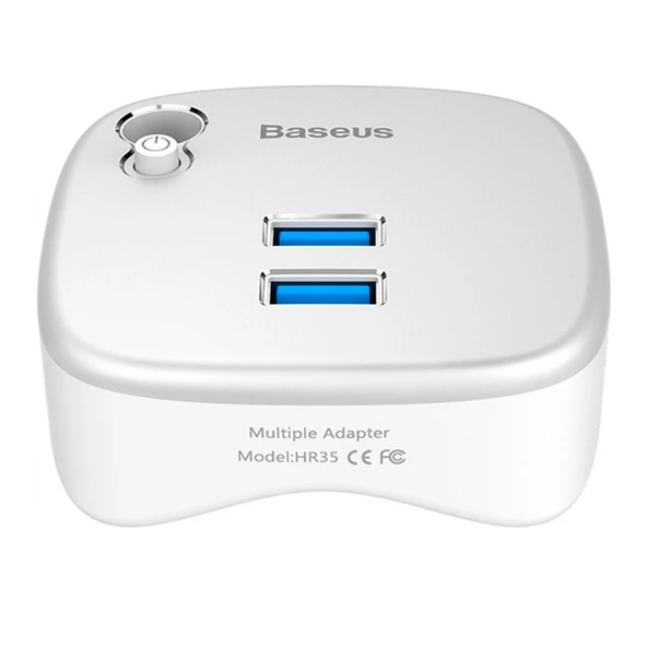 Baseus Çok Fonsiyonlu Notebook Adaptörü Hub Dual USB 3.0 RJ45 TF/SD (Gümüş) - 2