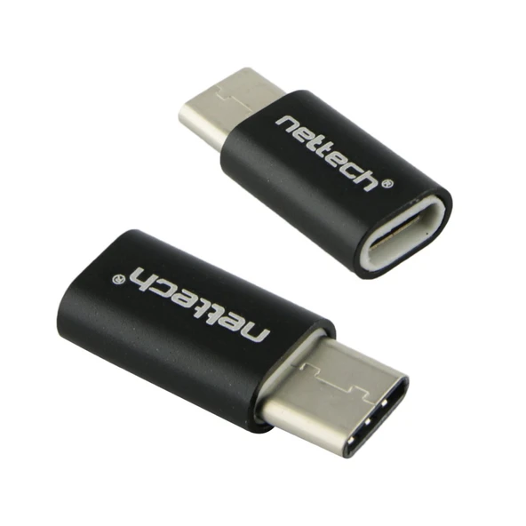 Nettech Micro USB To Type-C Dönüştürücü (Siyah) - 2
