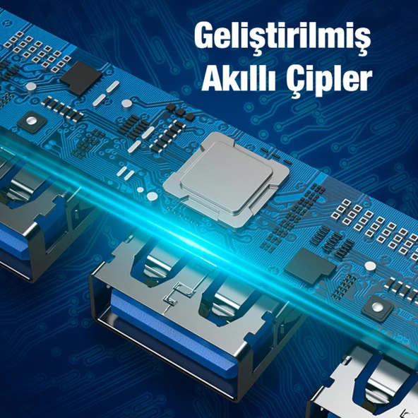 A-807 5in1 Type-C + USB Girişli USB 3.0 Çoğaltıcı Hub Adaptör (Gri) - 4