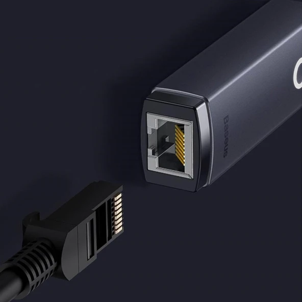 Baseus Lite Series 100Mbps USB to RJ45 Ethernet LAN Port Adaptör (Gri) - 4