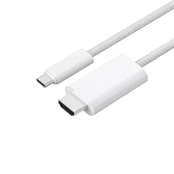 Type-C To HDMI HDTV Dönüştürücü Adaptör 4K 60Hz Kablo 1.8M (Beyaz) - 2