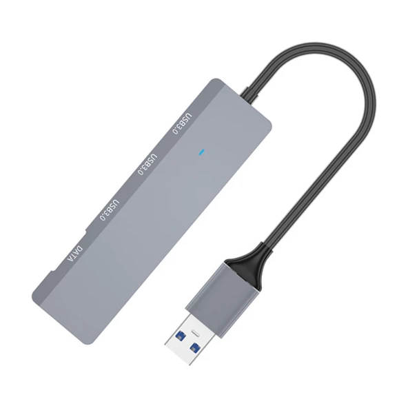 ADS-309A 4in1 USB to USB + Type-C Hub Adaptör Çevirici Dönüştürücü Çoğaltıcı (Füme) - 2
