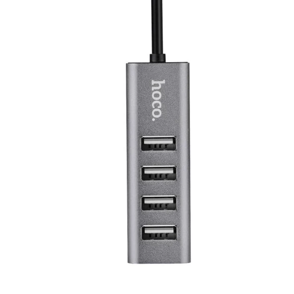 HOCO HB1 80cm Kablolu 4 Portlu USB Çoğaltıcı HUB Adaptör (Füme) - 4