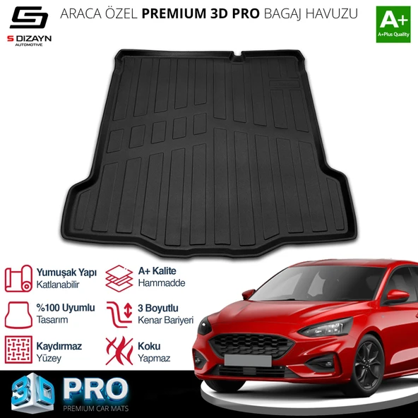 S-Dizayn Ford Focus 4 Tamir Kitli 3D Pro Bagaj Havuzu 2018 Üzeri A+ Kalite - 2