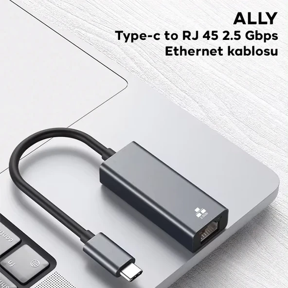 Type-C to 2.5G Gigabit Ethernet Dönüştürücü Adaptör (Siyah) - 3