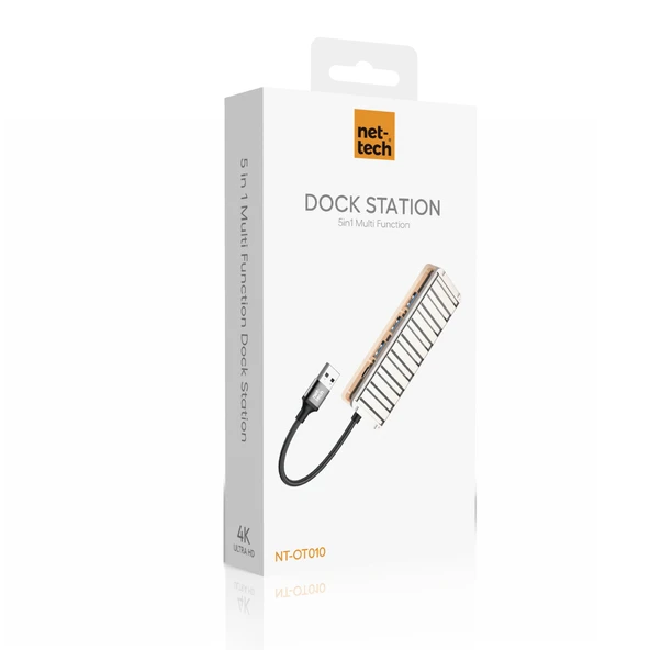 Nettech NT-OT010 5 in 1 USB To Type-c Dönüştürücü (Gri) - 3