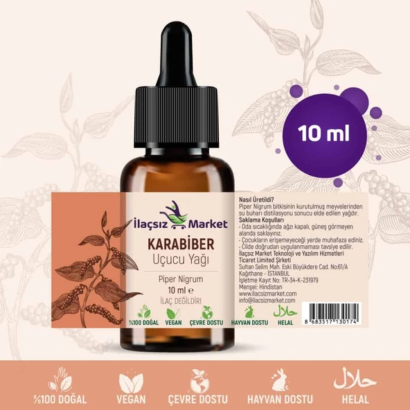 Karabiber Yağı / 10 ml (Tıbbi)