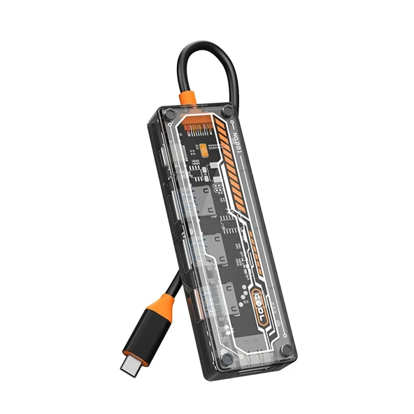5in1 Type-c To USB3.0 + USB2.0 *2 + Type-c PD 100W + HDMI Çoğaltıcı Transparan Hub - 2