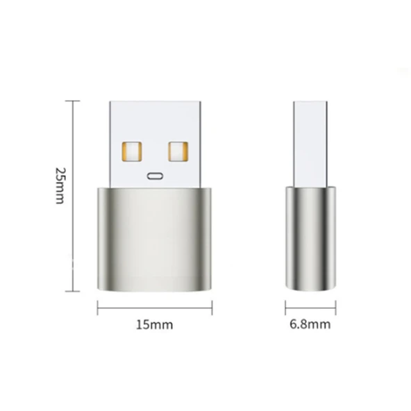 USB to Type-C Dişi Çevirici Dönüştürücü Adaptör (Gold) - 3