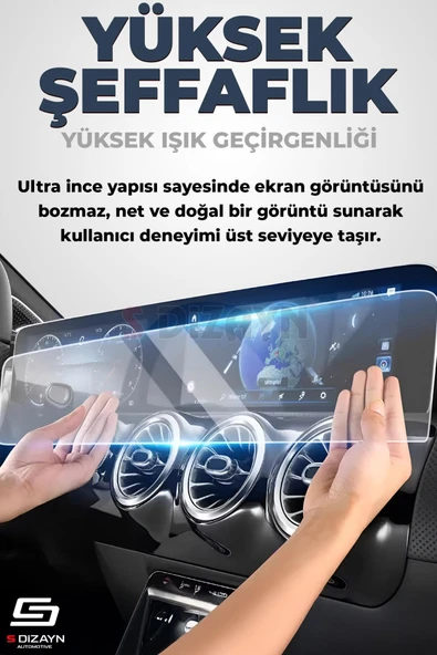 S-Dizayn Chery Tiggo 8 Pro Max 9H Nano Gösterge ve Multimedya Ekran Koruyucu 2'li Set 24.6 İnç Mat 2024-2025 A+ Kalite - Resim 2