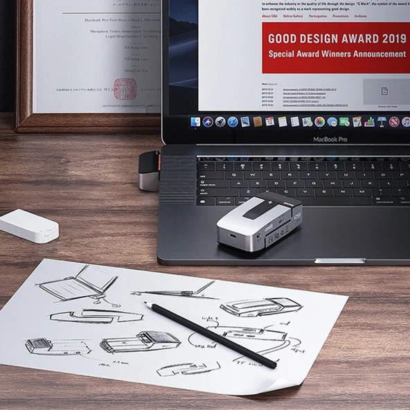 Baseus Armor Age 9in1 Type-C Çok Fonksiyonlu HUB HDMI RJ45 USB 3.0 (Gri) - 5