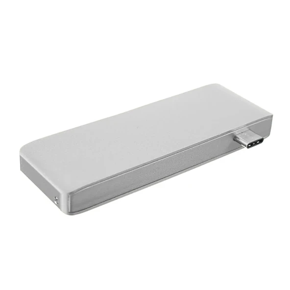 5in1 Usb-C Hub 3.0 Type-C Şarj Kart Okuyucu Type-C Adaptör (Gümüş) - 2