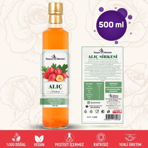 Alıç Sirkesi / 500 ml (Çok Keskin)