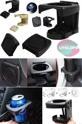 CARUB Bardaklık Katlanır Otomatik Monteli Siyah - 4