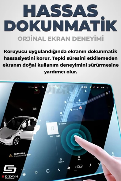 S-Dizayn Hyundai Tucson 9H Nano Gösterge ve Multimedya Ekran Koruyucu 2'li Set 12.3 İnç Parlak 2024-2025 A+ Kalite - Resim 4
