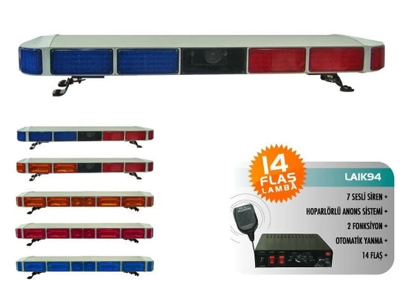Space Flaş İkaz Lambazı Dikdörtgen Anons 2 Fonksiyonlu 14 Flaşlı / LAIK94 ürün görseli