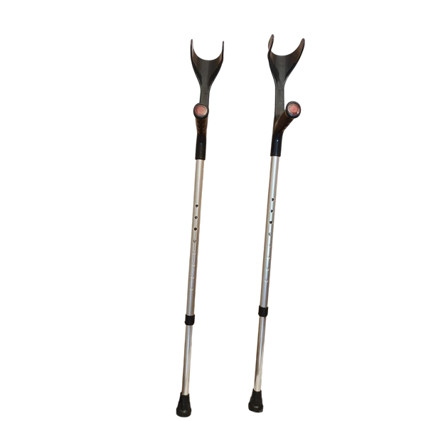 Gri renk ayarlanabilir İkili Koltuk Değneği - Resim 3